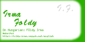 irma foldy business card
